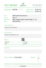 Tesamorelin 10mg COA – Janoshik Test Report 102109